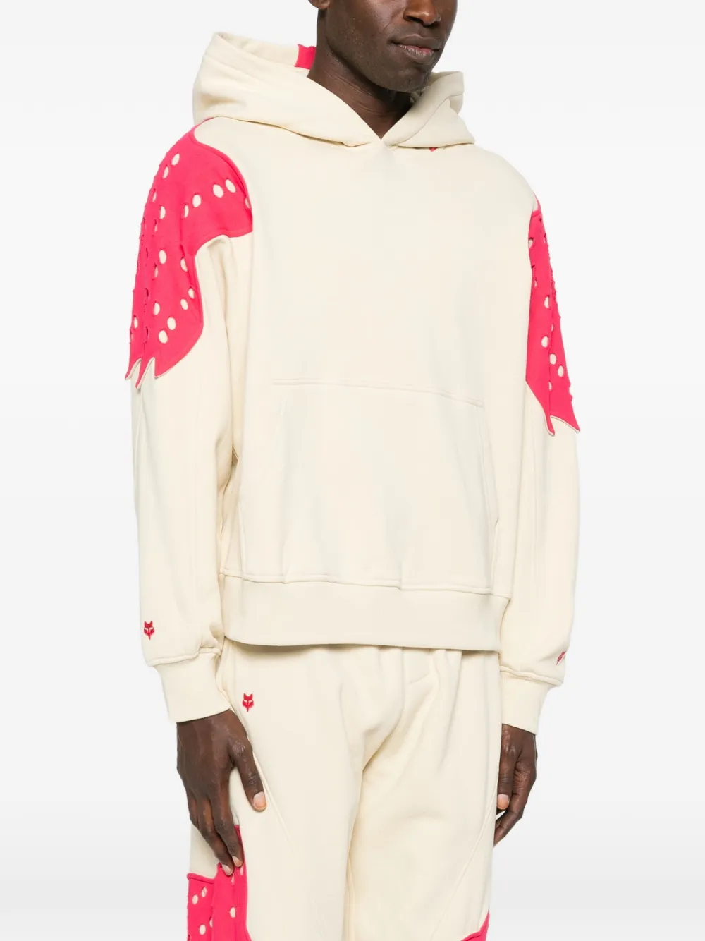 x Fox Lab perforated fox fleece Hoodie