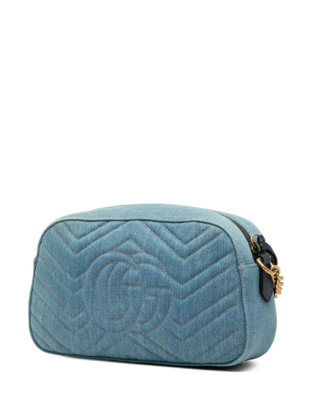 2016-2025 Small Gg Marmont Matelasse Denim Pearly Crossbody Bag