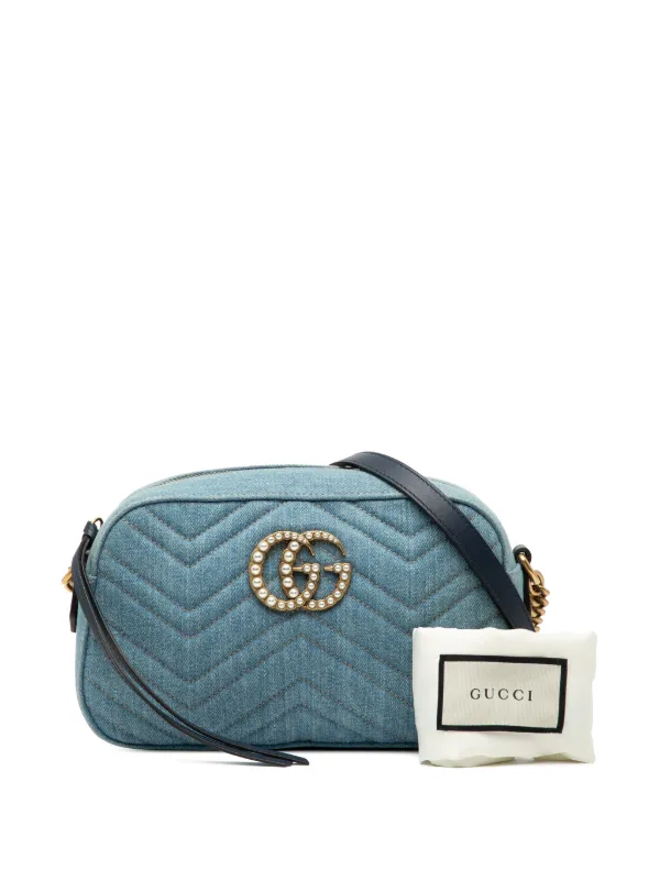 Gucci Pre-Owned 2016-2025 GGマーモント デニムショルダーバッグ S