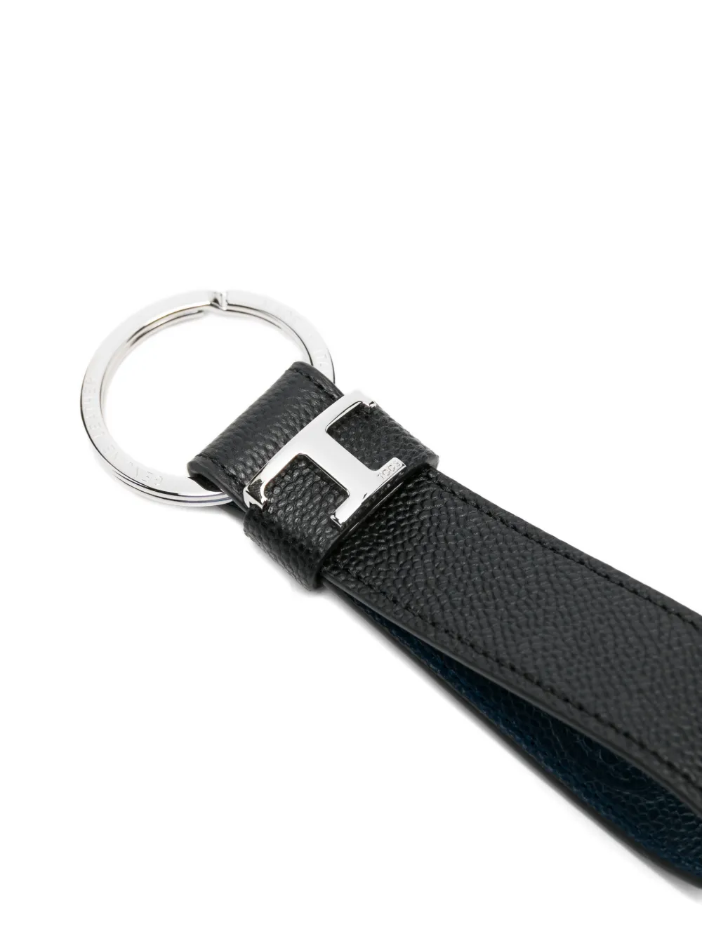  Tod's Logo Leather Keyring - Black 