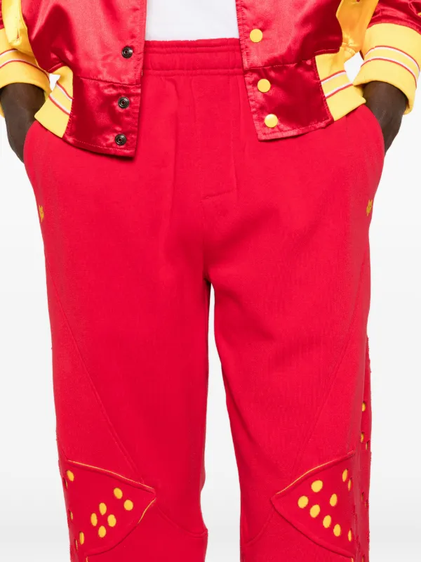 Kiko Kostadinov x Fox Lab Perforated Fleece Jogger | Red | FARFETCH