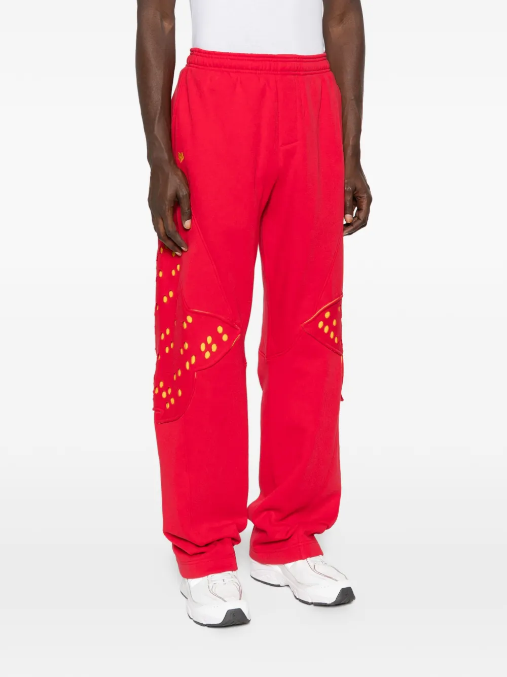  Kiko Kostadinov X Fox Lab Perforated Fleece Jogger - Red 