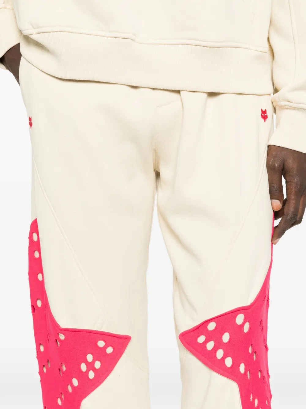 Kiko Kostadinov x Fox Lab Perforated Fox Fleece Joggers | Neutrals