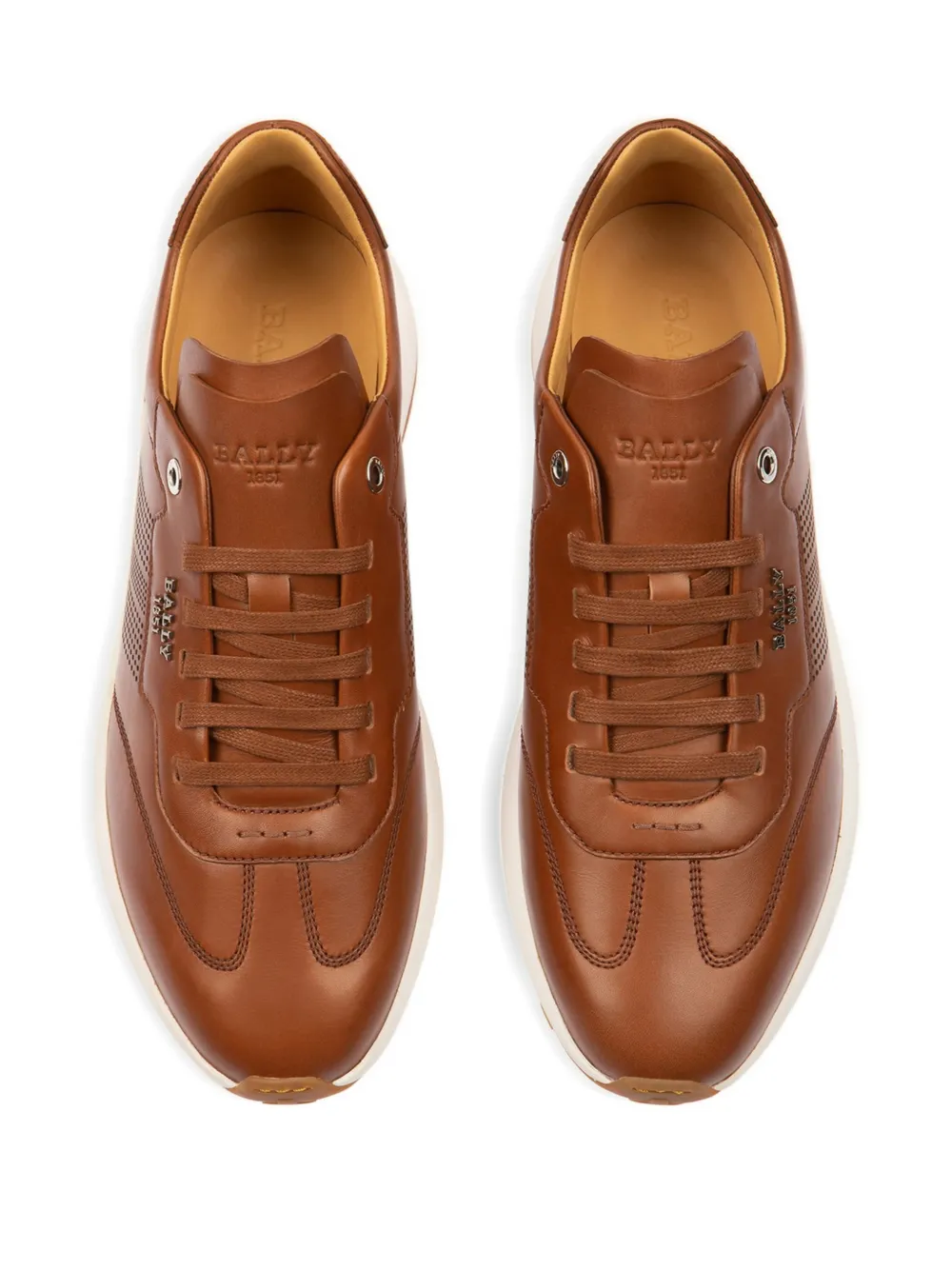 Bally Davor geperforeerde leren sneakers Bruin
