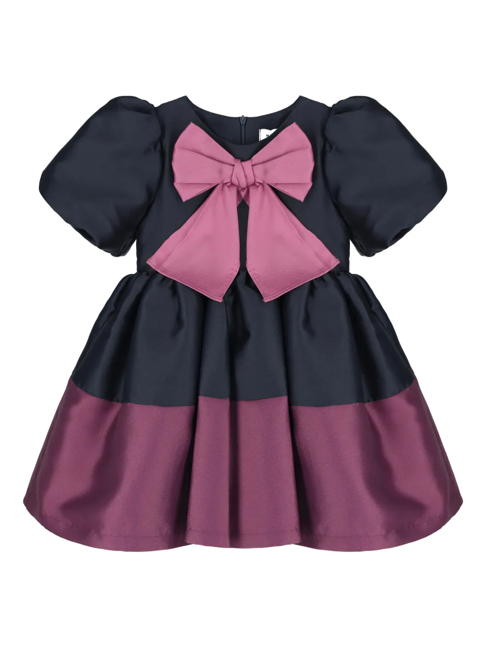MAMA LUMA KIDS satin bow dress - Nero