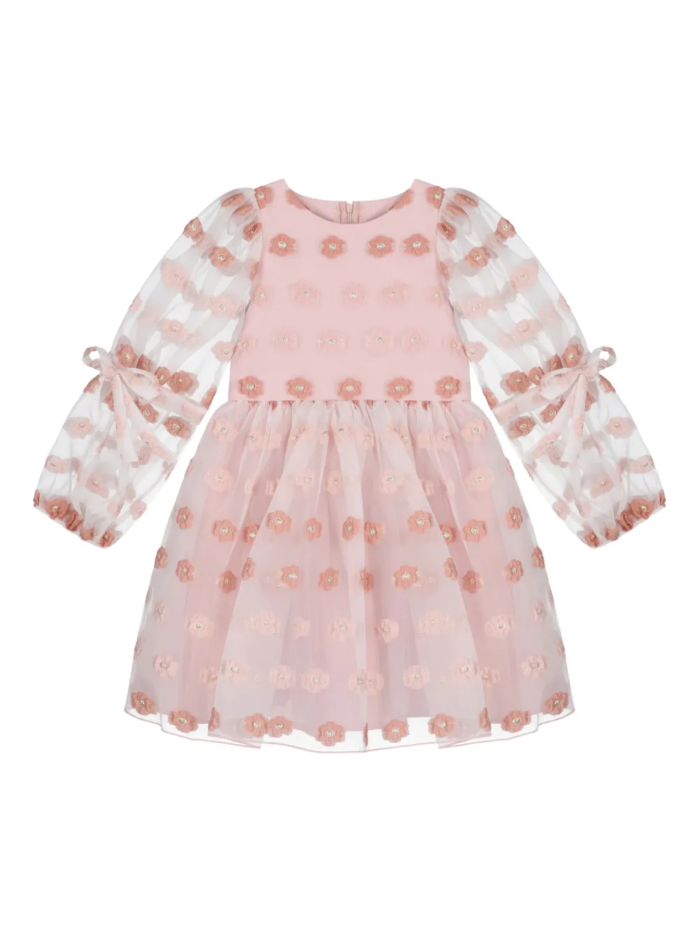 MAMA LUMA KIDS jacquard floral dress - Rosa