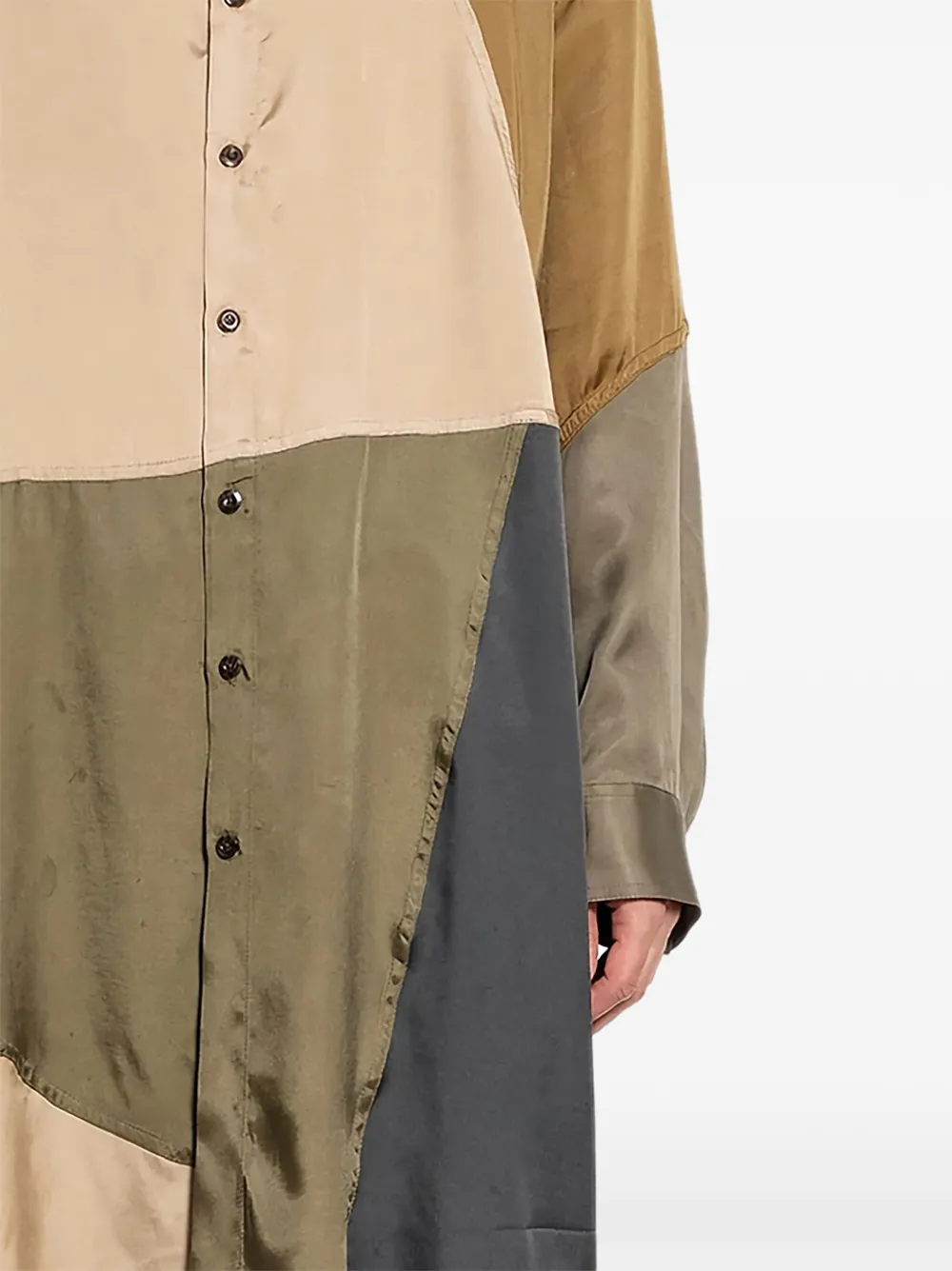 Song For The Mute colourblock tunic shirt - Beige