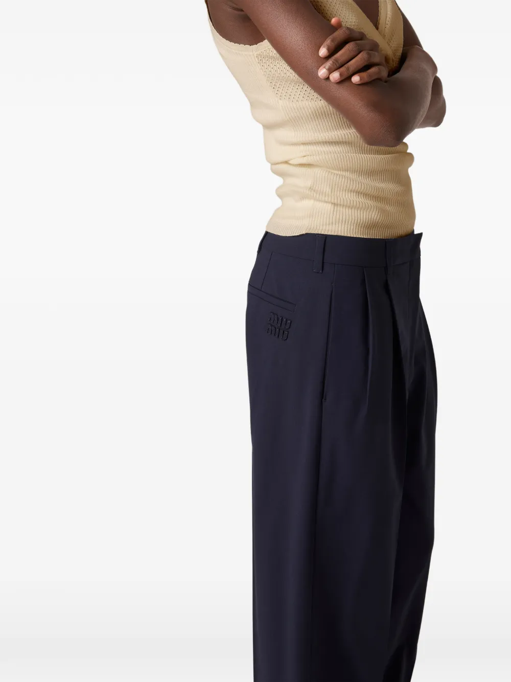 Miu Wollen broek Blauw