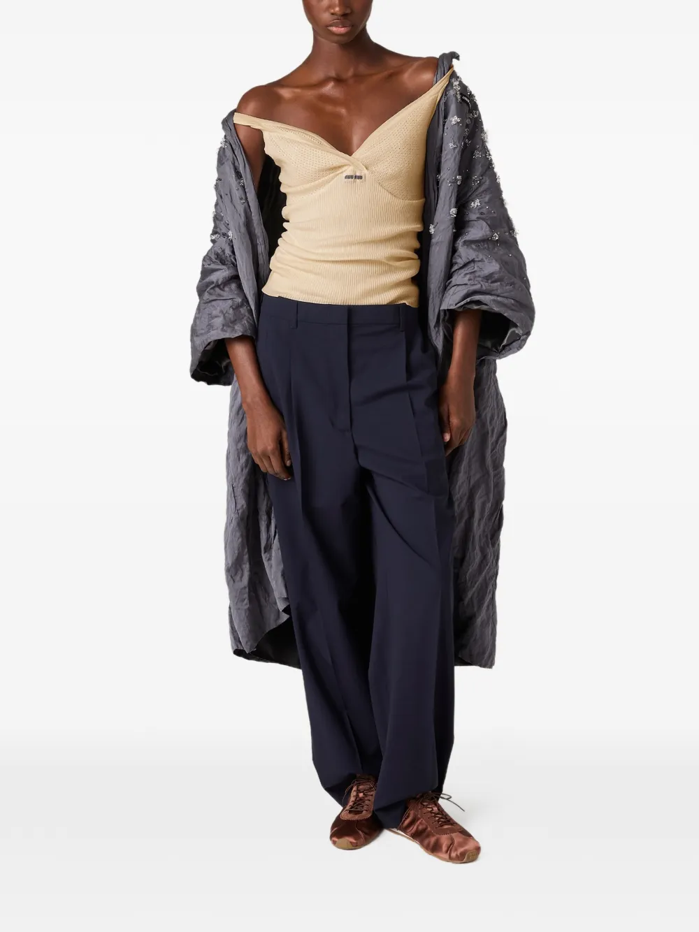 Miu Wollen broek Blauw