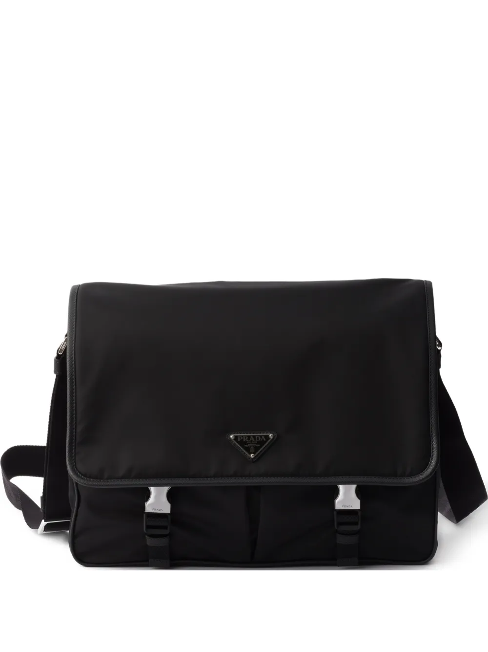 Prada Borsa a spalla con fibbia - Nero