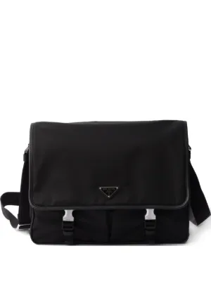 Prada レザー メッセンジャーバッグ | ブラック | FARFETCH JP