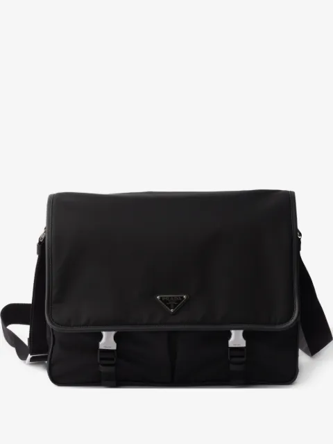Prada triangle-logo buckled shoulder bag