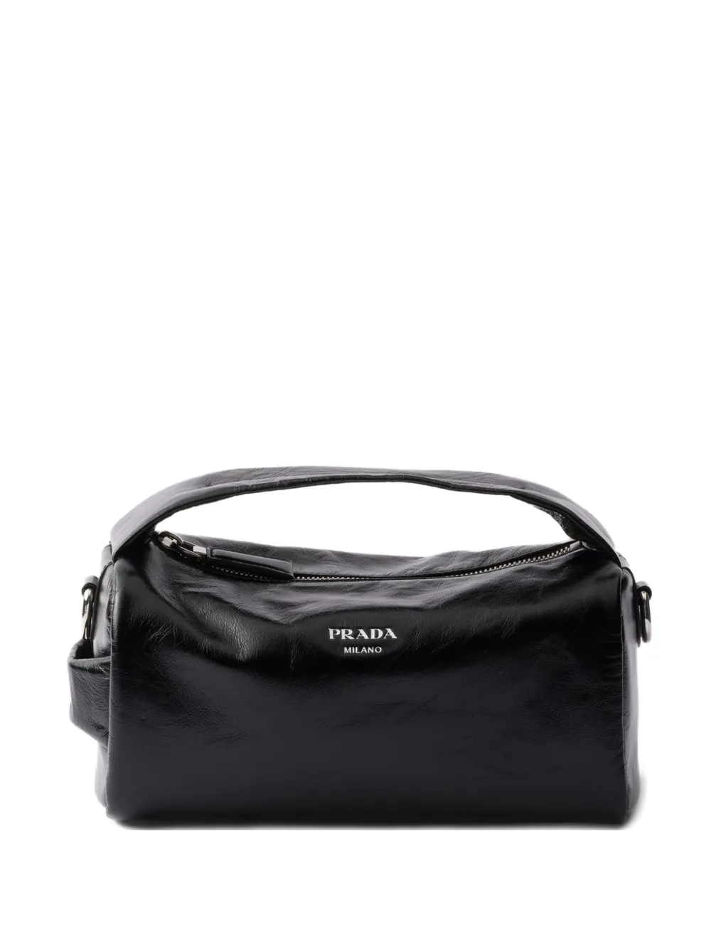 Prada leather logo messenger bag - Nero