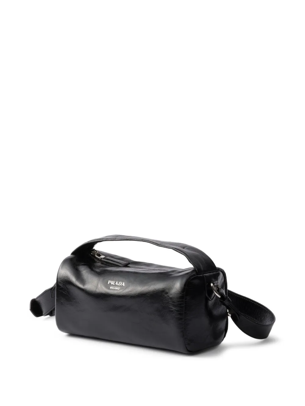 Prada レザー メッセンジャーバッグ | ブラック | FARFETCH JP
