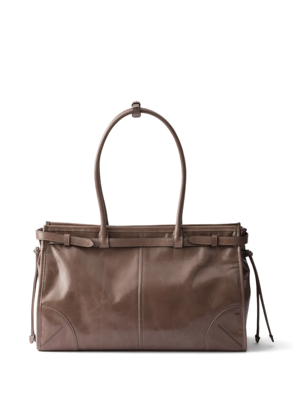 Prada Grote Bonnie leren shopper - Bruin