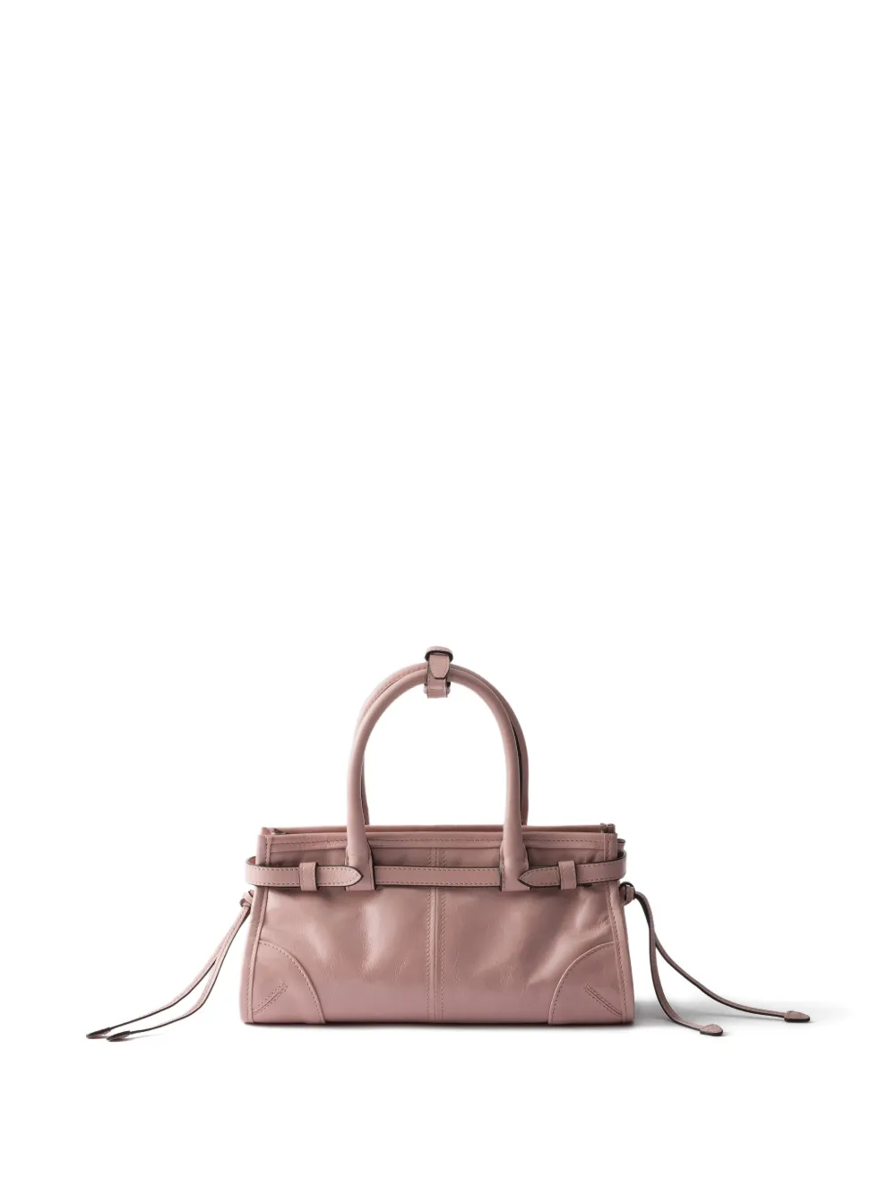 Prada Mini Bonnie Leather Tote Bag In Pink