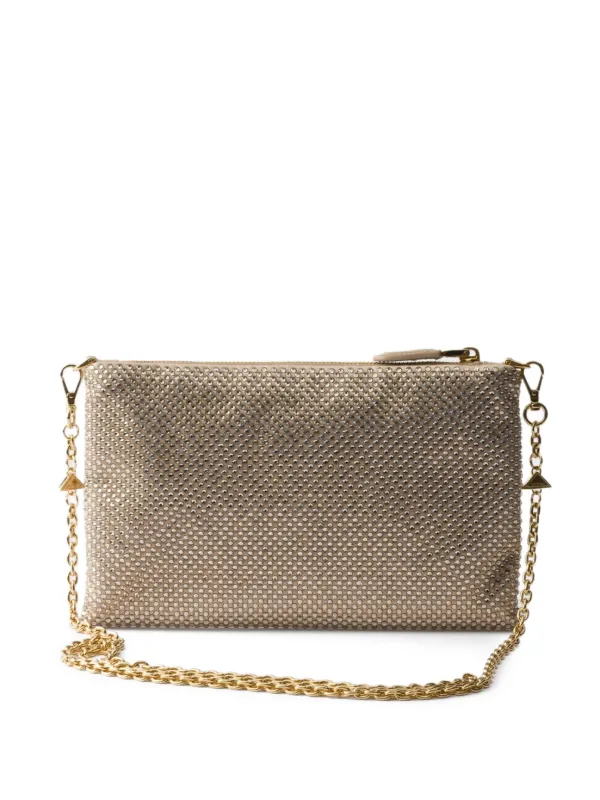 Prada Mini crystal-studded Bag With Shoulder Strap | Neutrals
