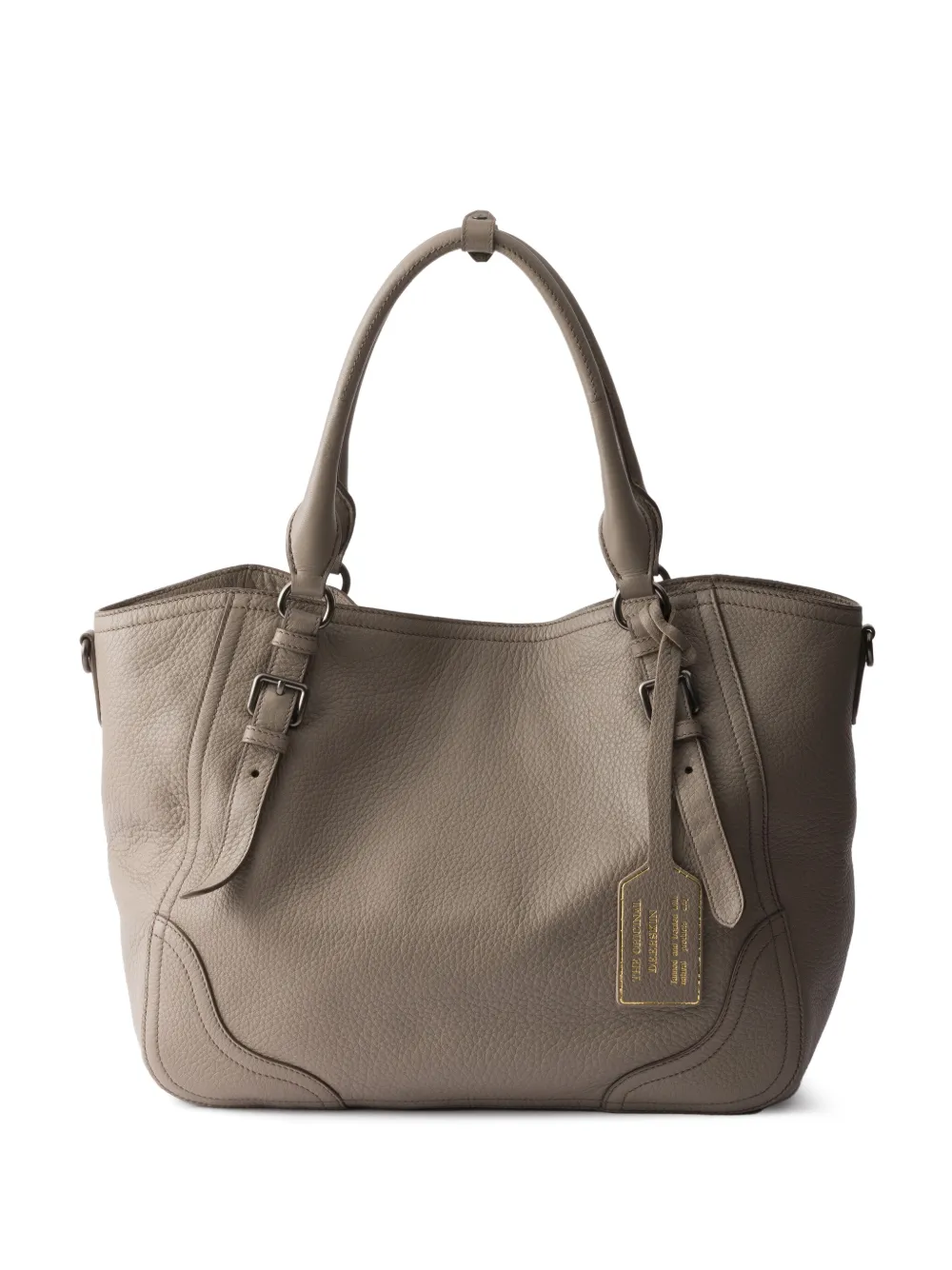  Prada Large Leather Tote Bag - Grey 