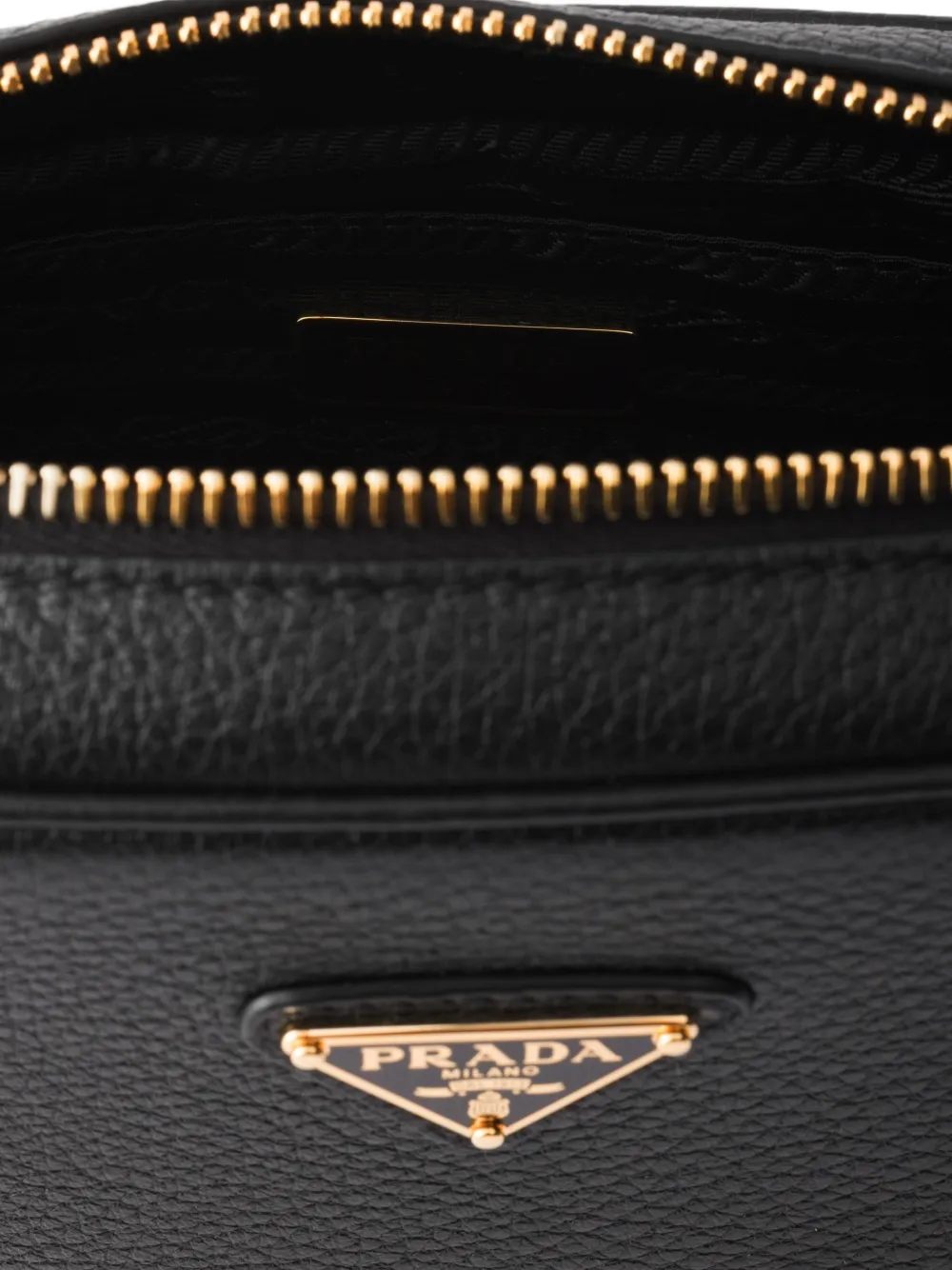 Prada Mini Leather Cross Body Bag In Black