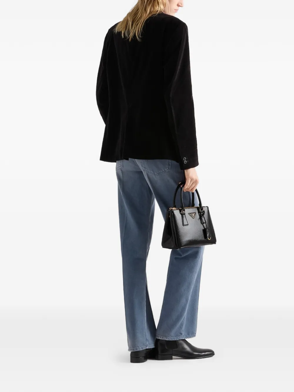 Prada Kleine Galleria leren shopper Zwart