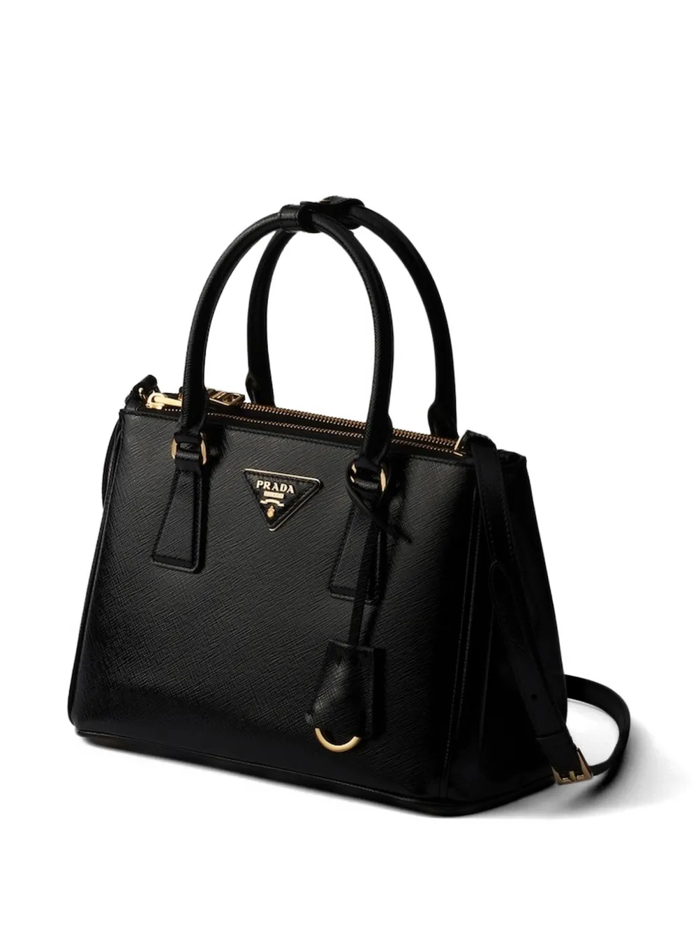 Prada Kleine Galleria leren shopper Zwart
