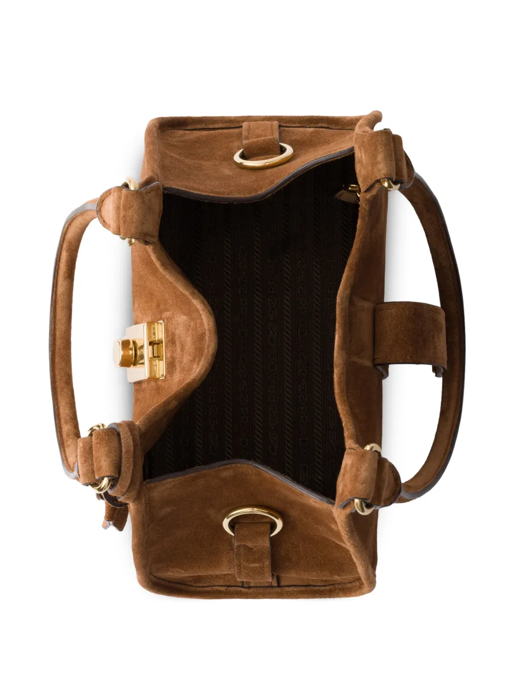 Prada Kleine suède shopper Bruin