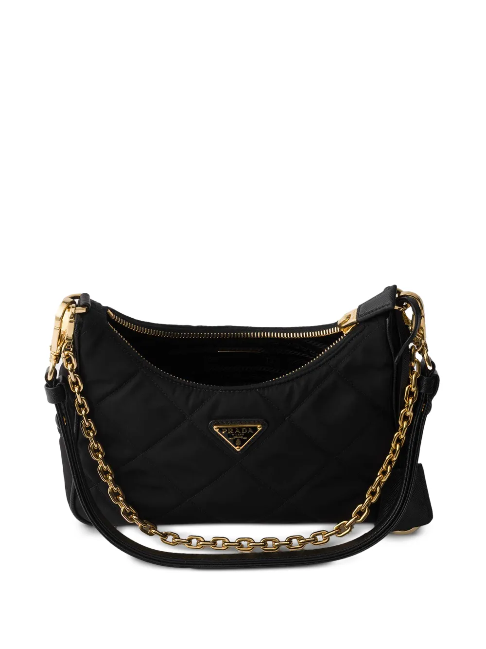 Prada Re-Edition gewatteerde mini-schoudertas met ketting Zwart