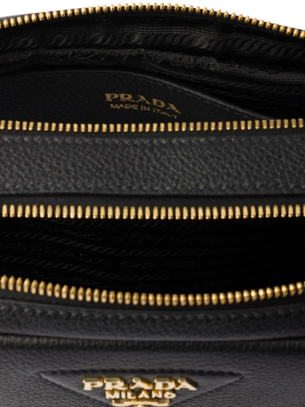 Prada Leren schoudertas Zwart