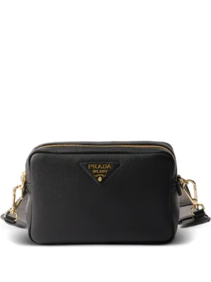 Prada レザー ショルダーバッグ S | ブラック | FARFETCH JP