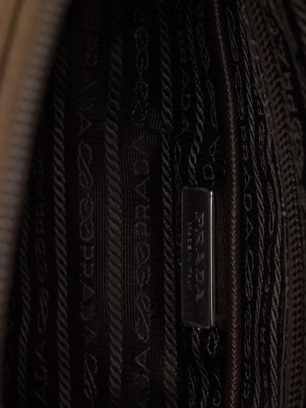 Prada Buckle Zipper Pockets Cross Body Bag In Brown