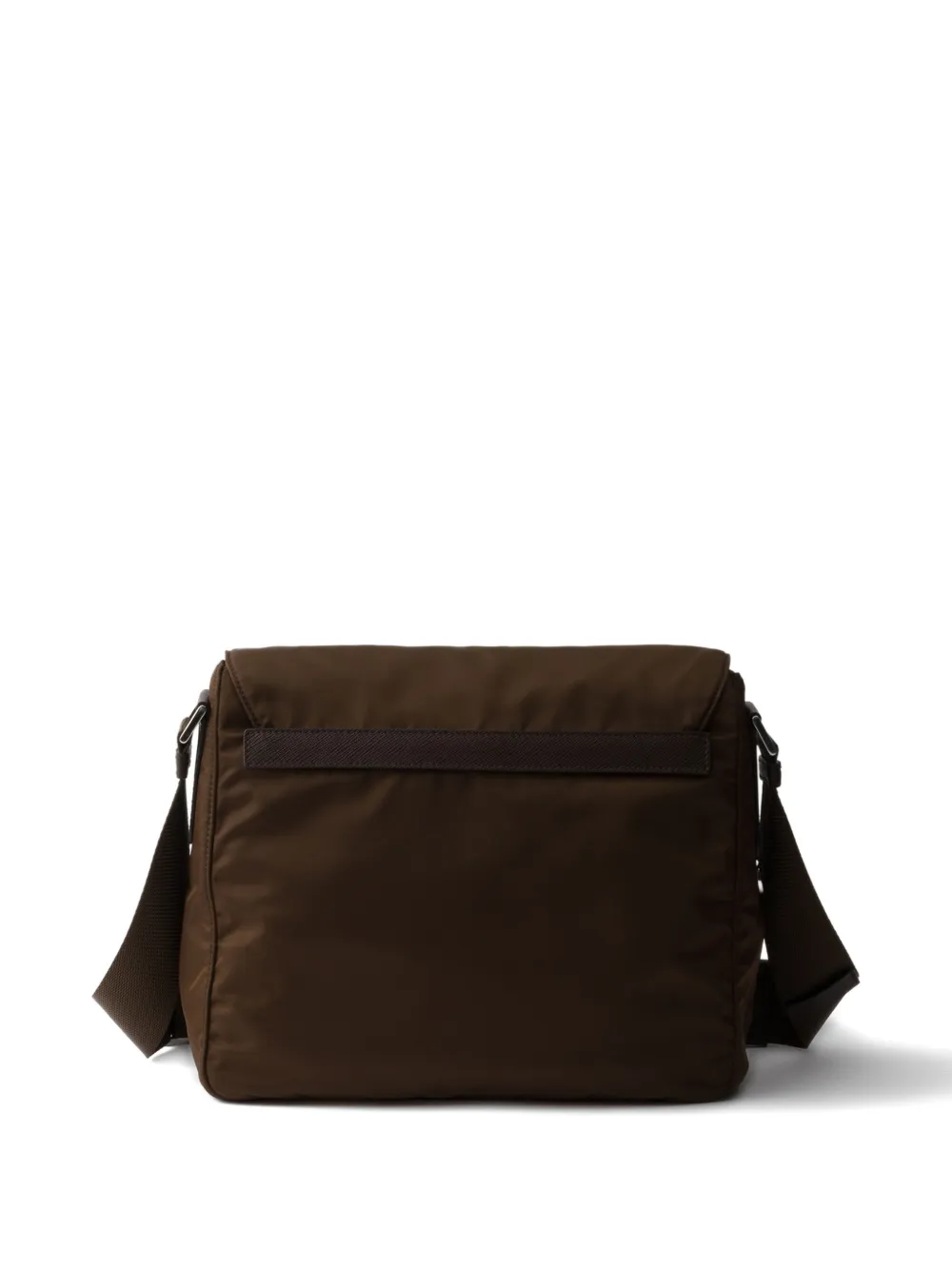 Prada Buckle Zipper Pockets Cross Body Bag In Brown