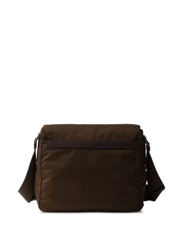 Prada Buckle Zipper Pockets Cross Body Bag | Brown | FARFETCH