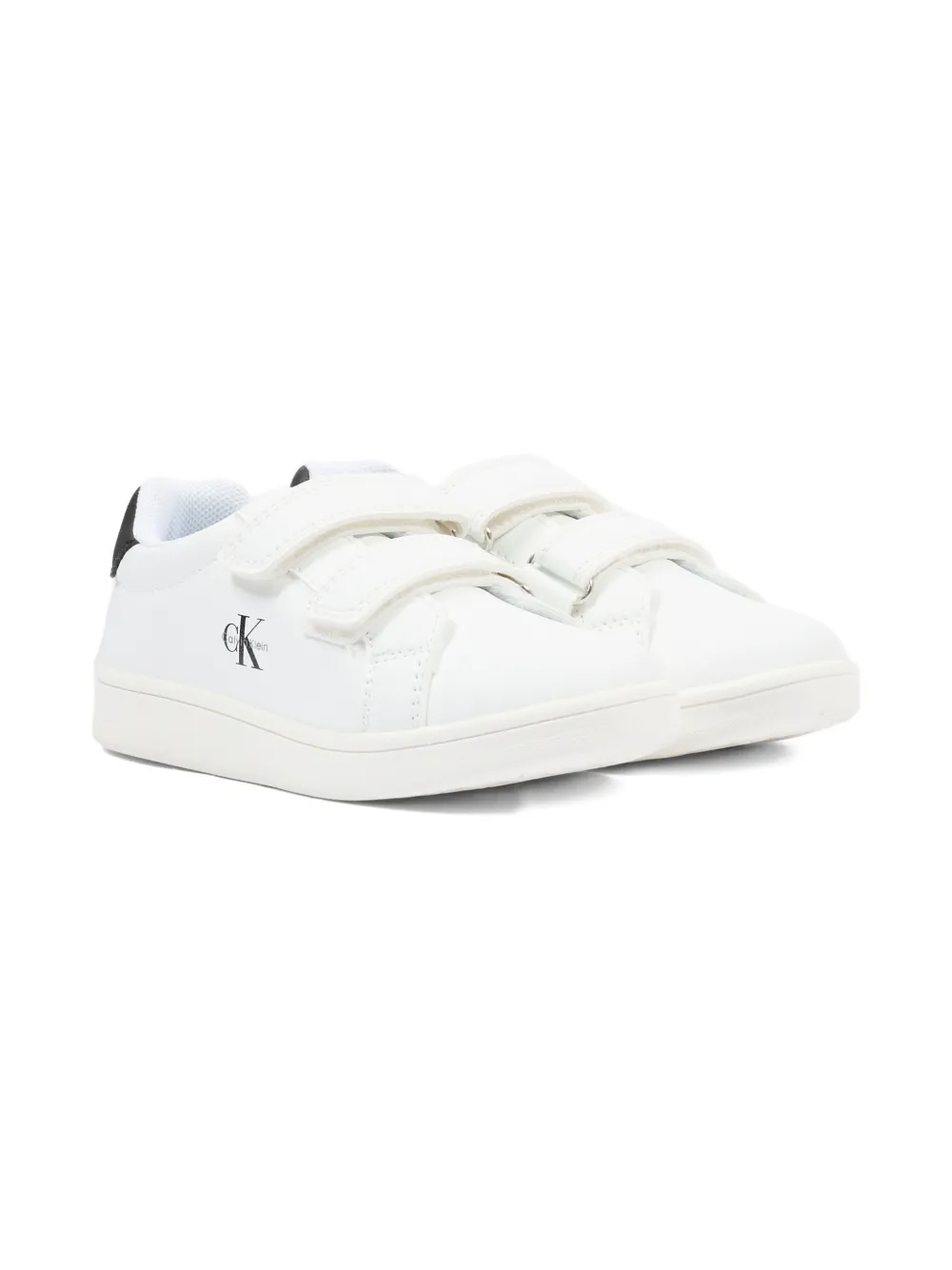 Calvin Klein Kids' Double-strap Sneakers In White