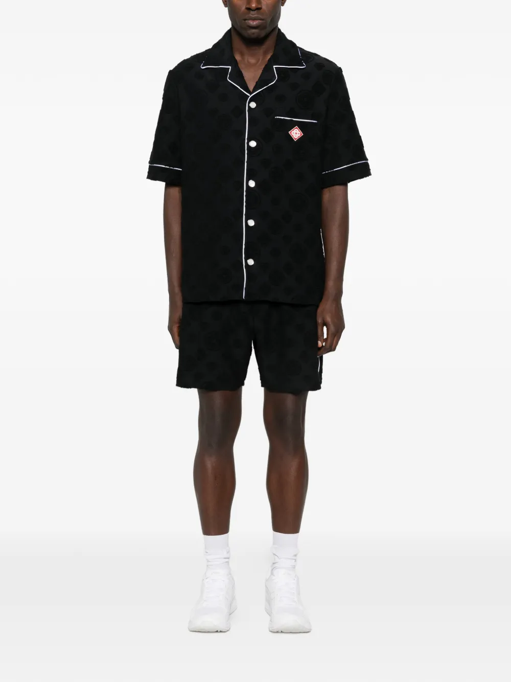 Casablanca patterned piped shirt - Zwart