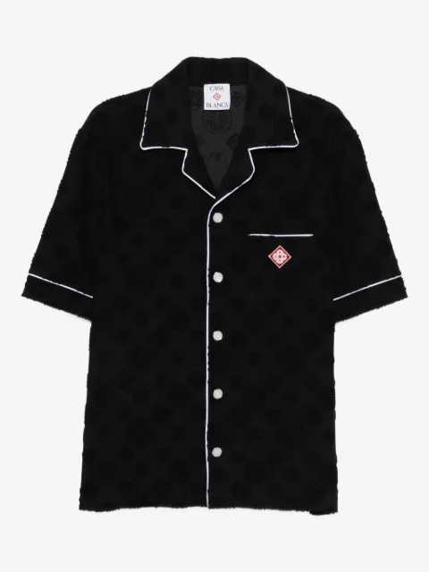 Casablanca towlling patterned piped shirt