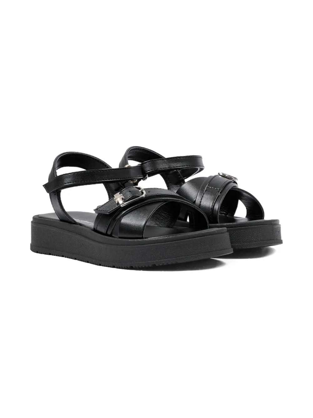 Calvin Klein Kids buckle-strap sandals - Nero