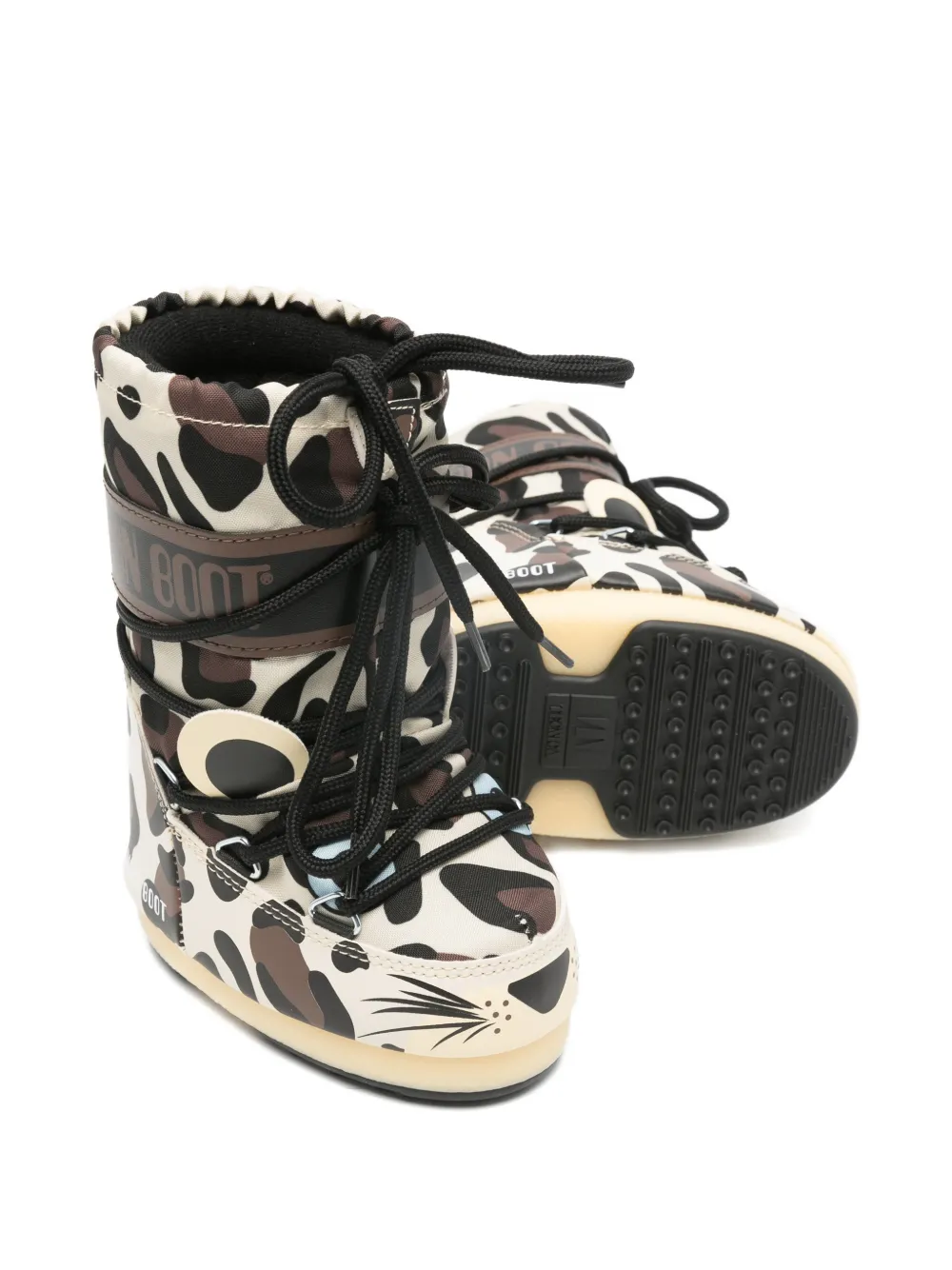 Moon Boot Kids leopard-design snow boot Beige
