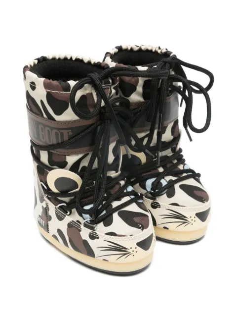 Moon Boot Kids leopard-design snow boot