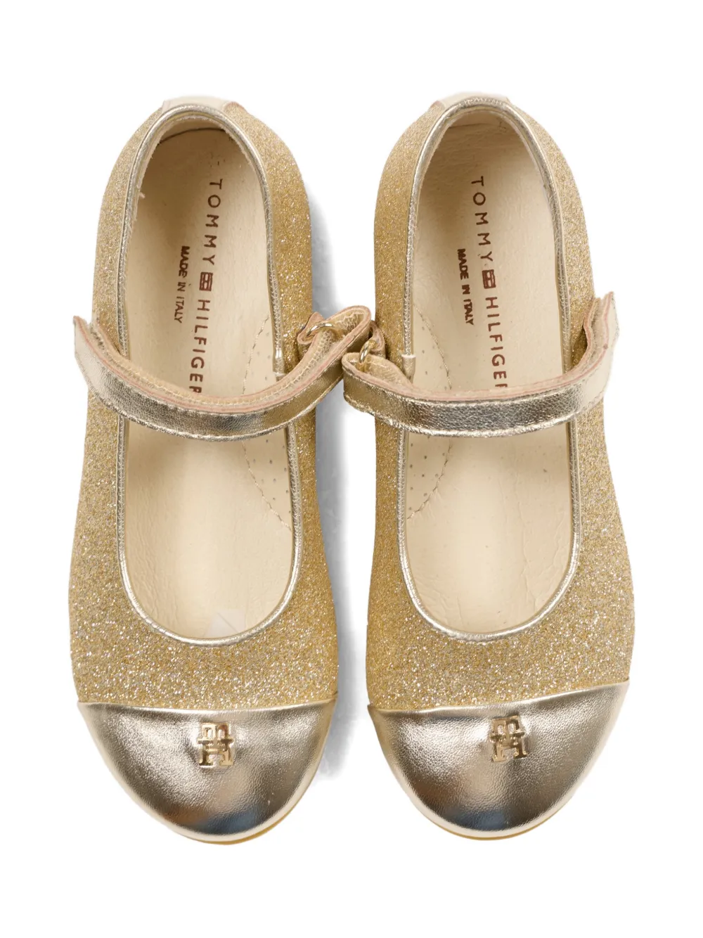 Tommy Hilfiger Junior Ballerina's met metallic-neus en bandje Goud