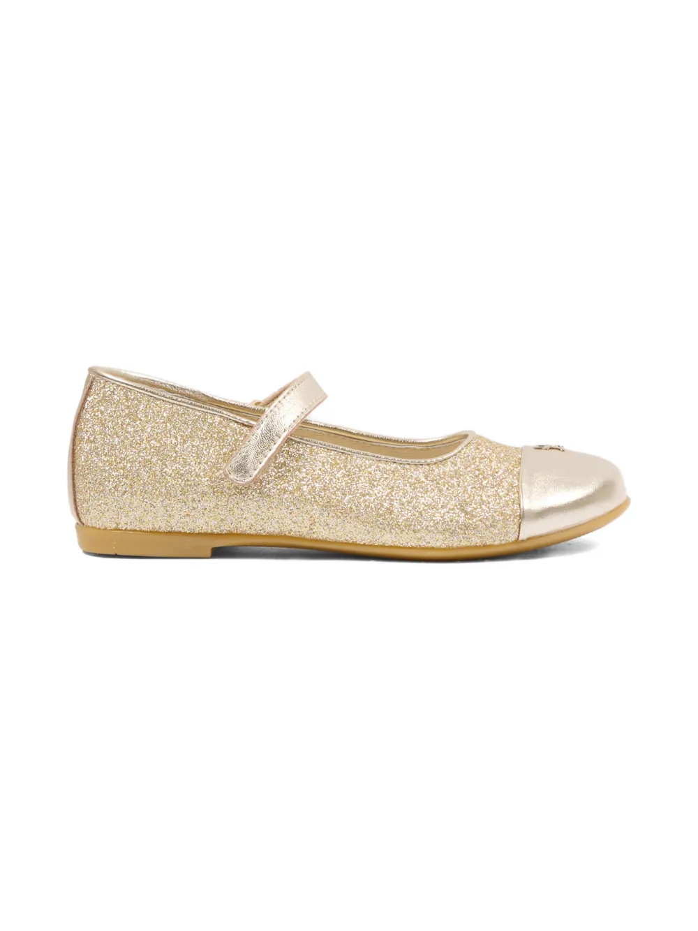 Tommy Hilfiger Junior Ballerina's met metallic-neus en bandje - Goud