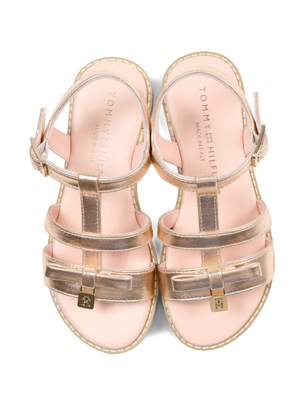 Tommy Hilfiger Junior Sandalen met strikdetail en gespsluiting Roze