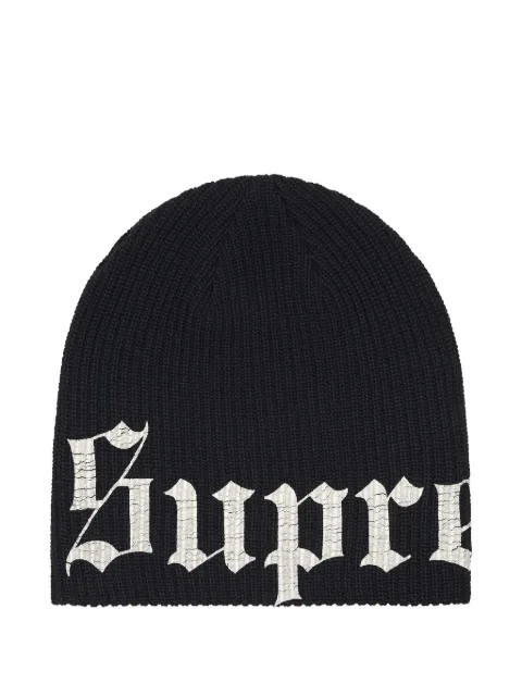 Supreme printed beanie hat