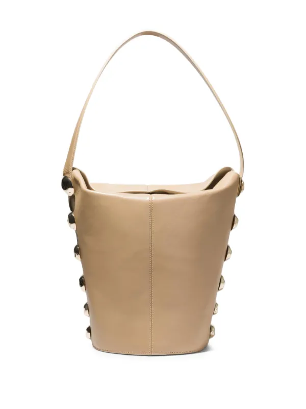 Simkhai Amaya Studded Bucket Bag in Brown