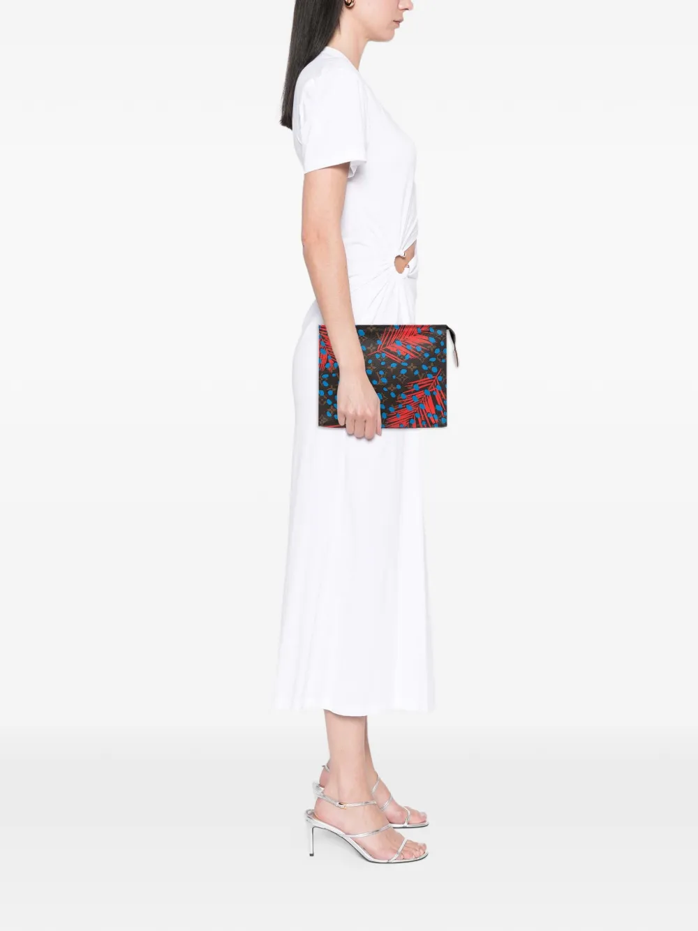 Pre-owned Louis Vuitton 2016 Monogram Jungle Dots Toiletry Pouch 26 Clutch Bag In Brown