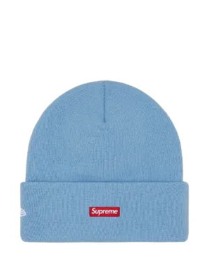 Supreme x New Era Devil S logo-embroidered Beanie Hat | Blue
