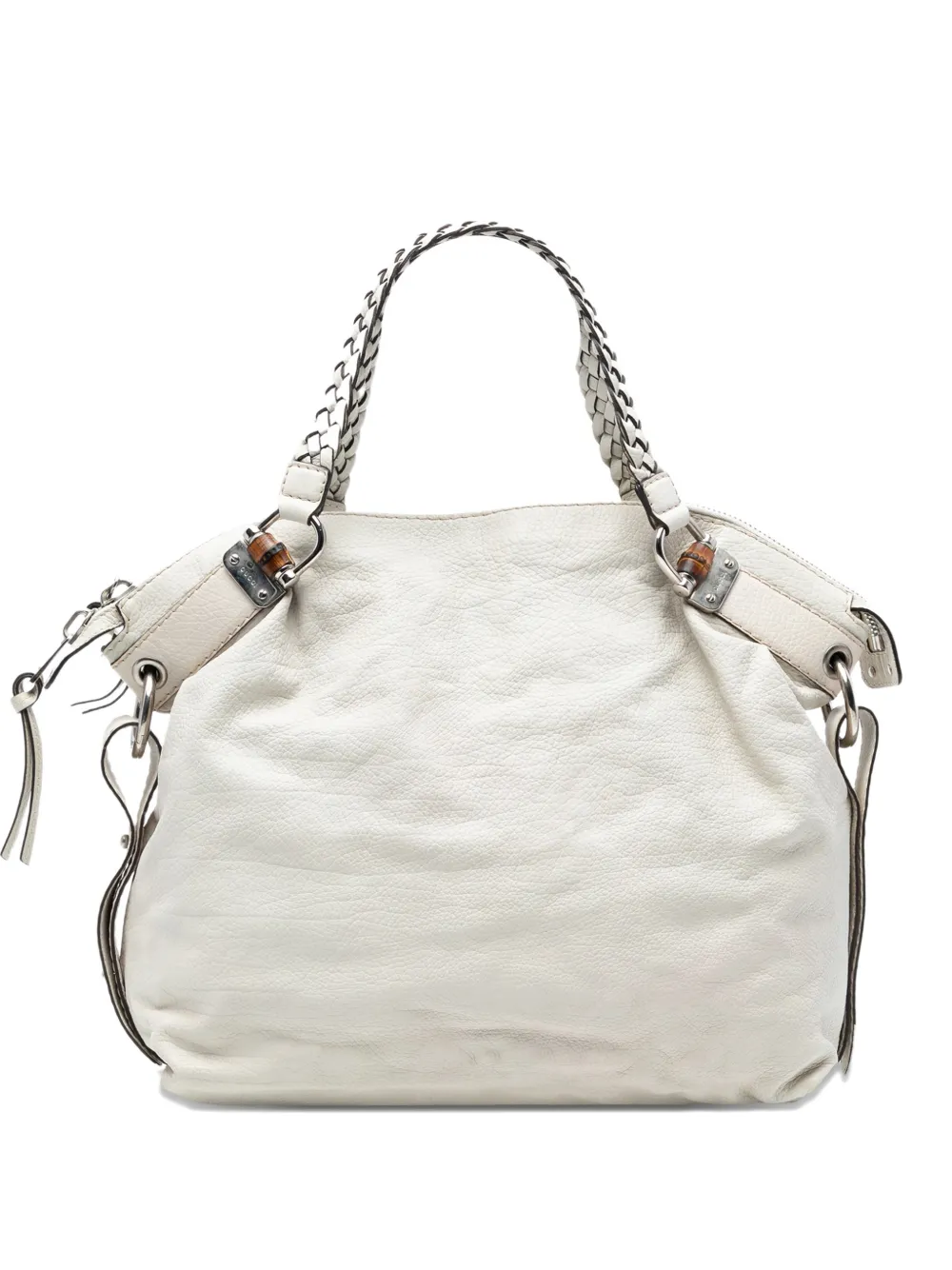 Gucci Pre-Owned 2016-2025 Large Leather Bamboo Bar tote bag - Bianco