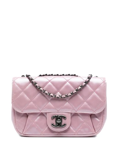 CHANEL Pre-Owned 2015-2016 Mini Quilted Metallic Calfskin Coco Pleats Chain Flap crossbody bag