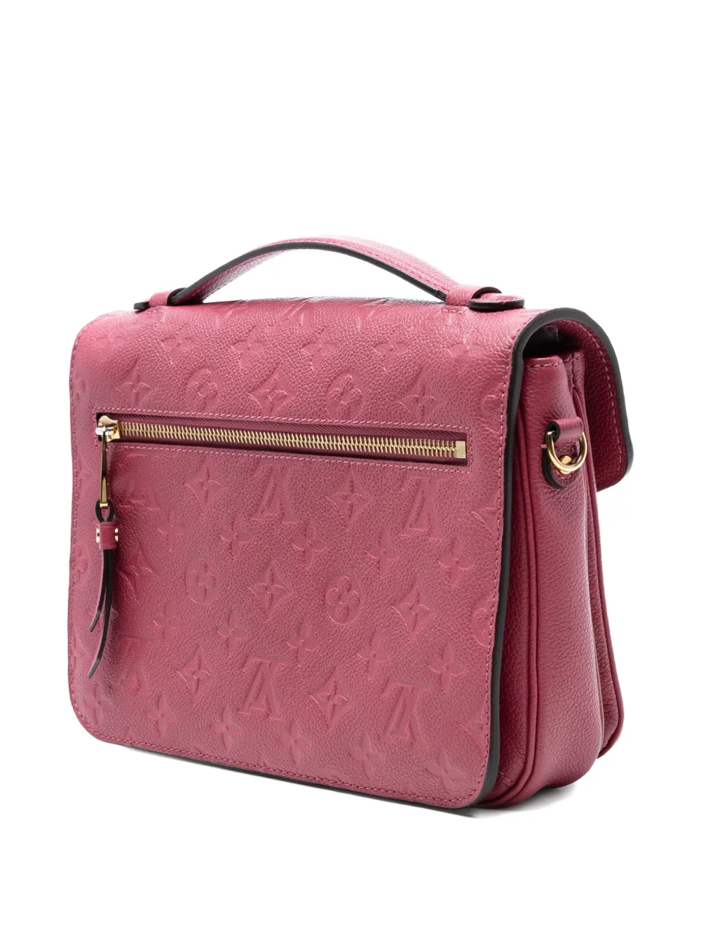 Pre-owned Louis Vuitton 2017 Monogram Empreinte Pochette Metis Satchel In Pink