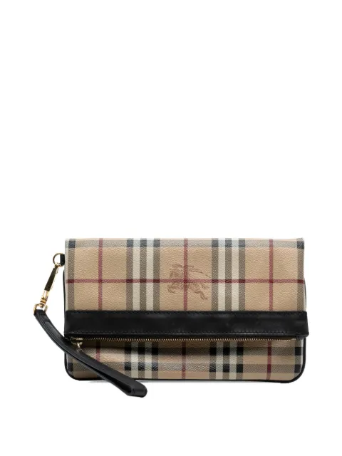 Burberry Pre-Owned 2000-2017 Haymarket Check Coated Canvas Adeline Fold over clutch bag
