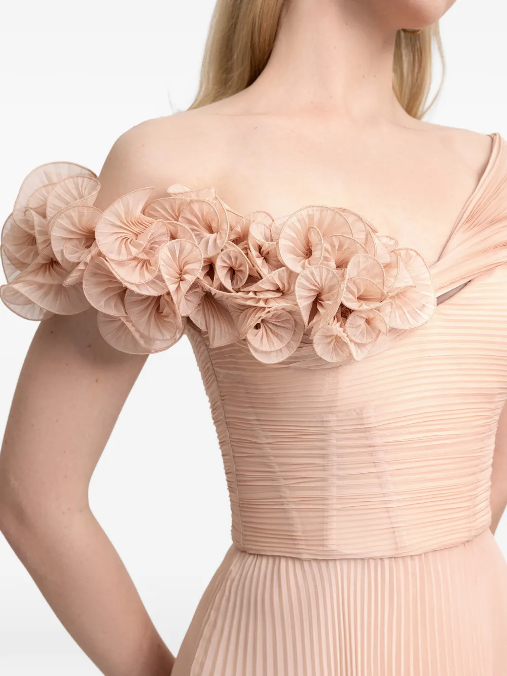 Gemy Maalouf Maxi-jurk met asymmetrische hals Roze